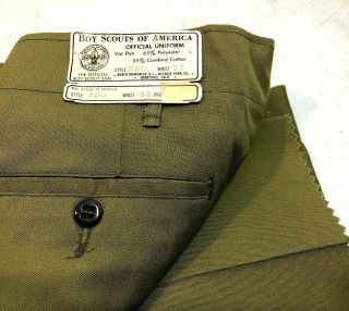 Boy Scouts Of America Bsa Vintage Uniform Pants 580 With Tags Men’s 33 4 - 4