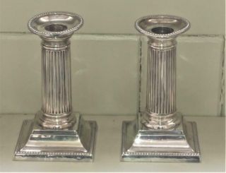 Fine William Hutton Antique Corinthian Silver Plated Candlesticks C 1864