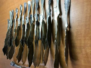 25 Pc ANTIQUE Silverplated Twisted Butter Knifes CRAFT or USE 2