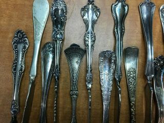 25 Pc ANTIQUE Silverplated Twisted Butter Knifes CRAFT or USE 3