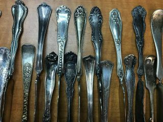 25 Pc ANTIQUE Silverplated Twisted Butter Knifes CRAFT or USE 4