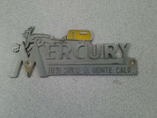 Vintage Mercury Travel Trailer Emblem Badge Script Trim Metal Chrome Rare Oem