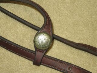 VINTAGE One Ear Western Headstall Bridle with FLASHY SILVER PLATE 3