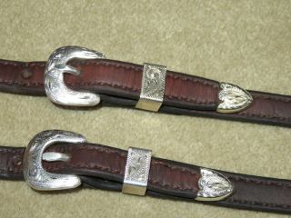 VINTAGE One Ear Western Headstall Bridle with FLASHY SILVER PLATE 5