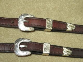 VINTAGE One Ear Western Headstall Bridle with FLASHY SILVER PLATE 6