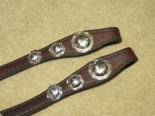 VINTAGE One Ear Western Headstall Bridle with FLASHY SILVER PLATE 7
