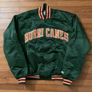 Vintage Miami Hurricane Starter Satin Jacket Made In Usa Mens Xl 2 Live Crew