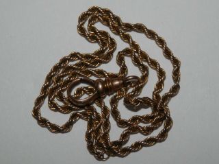 Antique Victorian Pocket Watch Clip Rope Chain 14k 10k Yellow Gold Repair Scrap