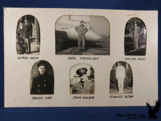 Wwii Photos 6 Servicemen Us Army Navy Air Plane Identified Military Soldiers