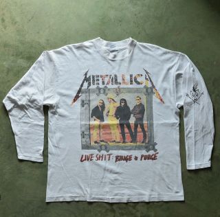 Metallica Vintage 90s Concert Tour T Shirt Summer Cotton Xl Sz L/s Thrash Metal