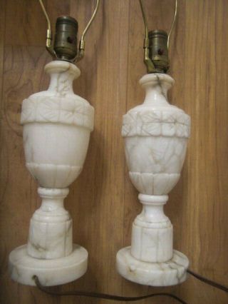 Vintage Italian Marble Alabaster Table Lamps set 4