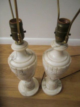 Vintage Italian Marble Alabaster Table Lamps set 7