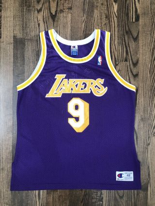 Vintage Nick Van Exel 9 Los Angeles La Lakers Authentic Champion Jersey 48 Xl