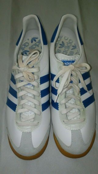 ADIDAS Rom Vintage Made In West Germany White Blue Men ' s Sneakers Shoes Size 8 2