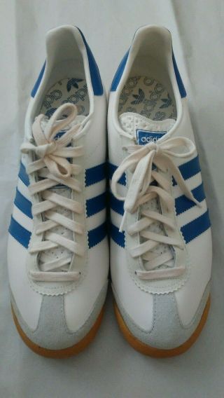 ADIDAS Rom Vintage Made In West Germany White Blue Men ' s Sneakers Shoes Size 8 3