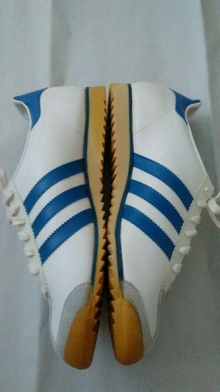 ADIDAS Rom Vintage Made In West Germany White Blue Men ' s Sneakers Shoes Size 8 6