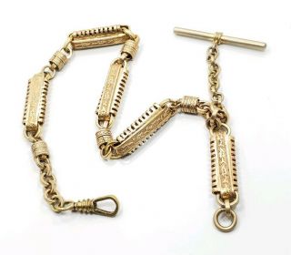 Great Heavy Large Vintage Victorian Yellow Gold Filled Pocket Watch Chain