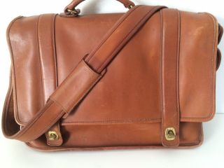 Vintage Coach Essex Brown Leather Briefcase Messenger Shoulder Bag