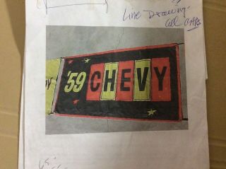 Vintage 1959 Chevrolet Advertising Banner,  Accessory,  7ft x 29in.  Great item 11