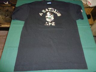 Bape - A Bathing Ape Black And Camouflage Vintage T Shirt - Size Large