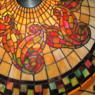 Antique Tiffany Style Large Stained Glass Lamp Shade 23 