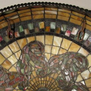 Antique Tiffany Style Large Stained Glass Lamp Shade 23 