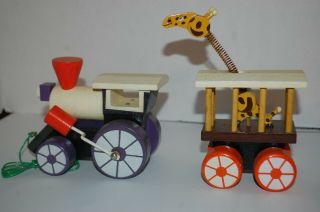 Vintage Sears Exclusive Children ' s Wooden Pull Train Made in Japan w/Box READ 3