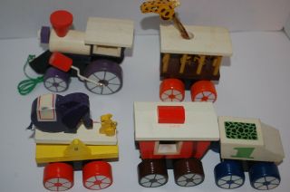 Vintage Sears Exclusive Children ' s Wooden Pull Train Made in Japan w/Box READ 5