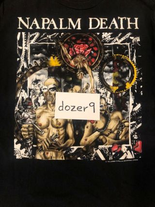 Napalm Death Utopia Banished Vintage 1992 European Tour Long Sleeve Shirt