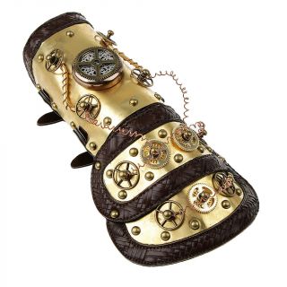 Magideal Steampunk Leather Arm Band Cuff With Led Light Vintage Costume Prop