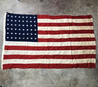 48 Star Bulldog Bunting United States American 4x6 Flag Sewn Stars & Stripes Vtg
