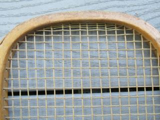 Early Vintage Antique Wooden Flat Top Tennis Racquet Wright & Ditson Boston 8