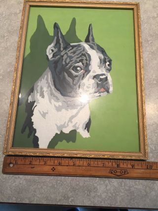 Vintage Boston Terrier Dog Paint By Numbers Painting Picture Set 1960’s Antique 5