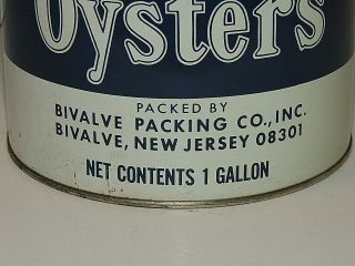 Vintage Treat From The Deep Oysters Tin 1 - Gallon Can Bivalve,  NJ 2