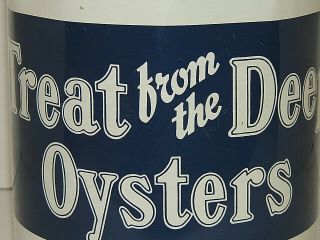 Vintage Treat From The Deep Oysters Tin 1 - Gallon Can Bivalve,  NJ 3