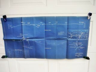 Vintage Genesee And Wyoming Railroad Interchange And Profile Map 1930 Huge