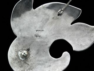 RARE Vtg Philip PAVAL Scandinavian Modernist Sterling Silver 925 Brooch Pin 8