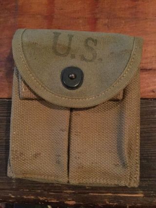 Ww2 Us M1 Carbine Mag Pouch - Marked Avery 1943