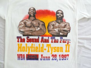 Vtg Evander Holyfield Vs Mike Tyson Ii T - Shirt Mens L Rap Wba Boxing 1997 90s