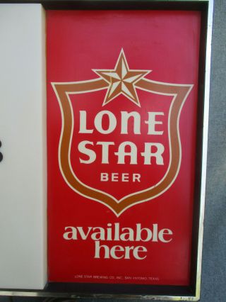 VINTAGE 1980 LONE STAR BEER LIGHTED BAR CLOCK SAN ANTONIO TEXAS 3