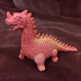 Vintage Rubber Dragon - Rare Red & Yellow 2 1/2 Inches / Could Be As D&d