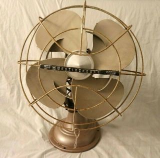 Vintage 1950s Westinghouse 12 Inch Oscillating Fan Cat No.  12 La5a,  Mid - Century