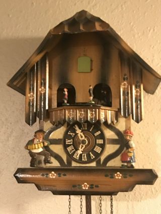 Vintage Cuckoo Clock Dancing Germans Black Forest