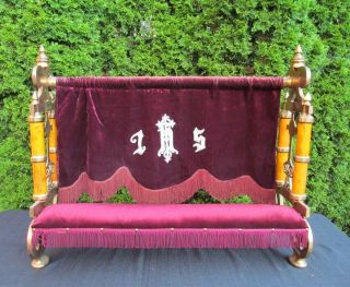 Vintage Funeral Ornate Kneeler Gothic Solid Brass Prie Dieu Casket Prayer Rail