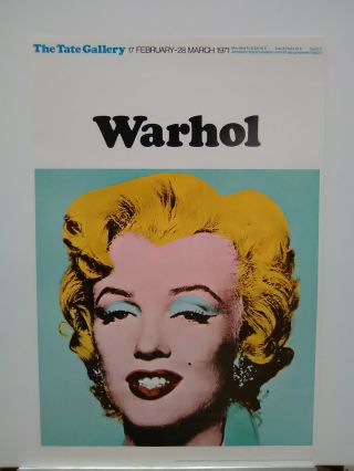 Andy Warhol Marilyn Monroe - Never Framed Vintage 1971 Tate Gallery Poster Nm