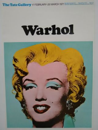 ANDY WARHOL Marilyn Monroe - NEVER FRAMED vintage 1971 Tate Gallery Poster NM 2