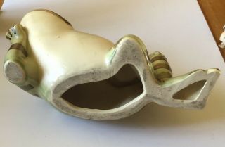 Vintage Brush McCoy Art Pottery Garden Figural Frog Lying Down 7