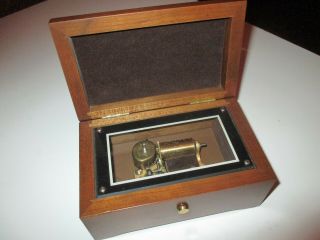 Vintage Thorens Walnut Case Swiss Mechanical Music Box Rachmaninov 18 Variation