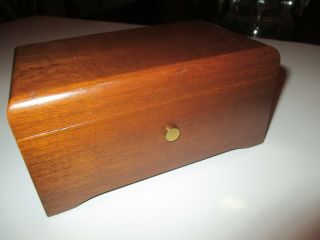 Vintage THORENS walnut case Swiss mechanical music box Rachmaninov 18 variation 3