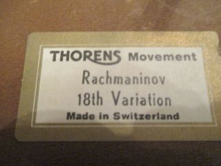 Vintage THORENS walnut case Swiss mechanical music box Rachmaninov 18 variation 7
